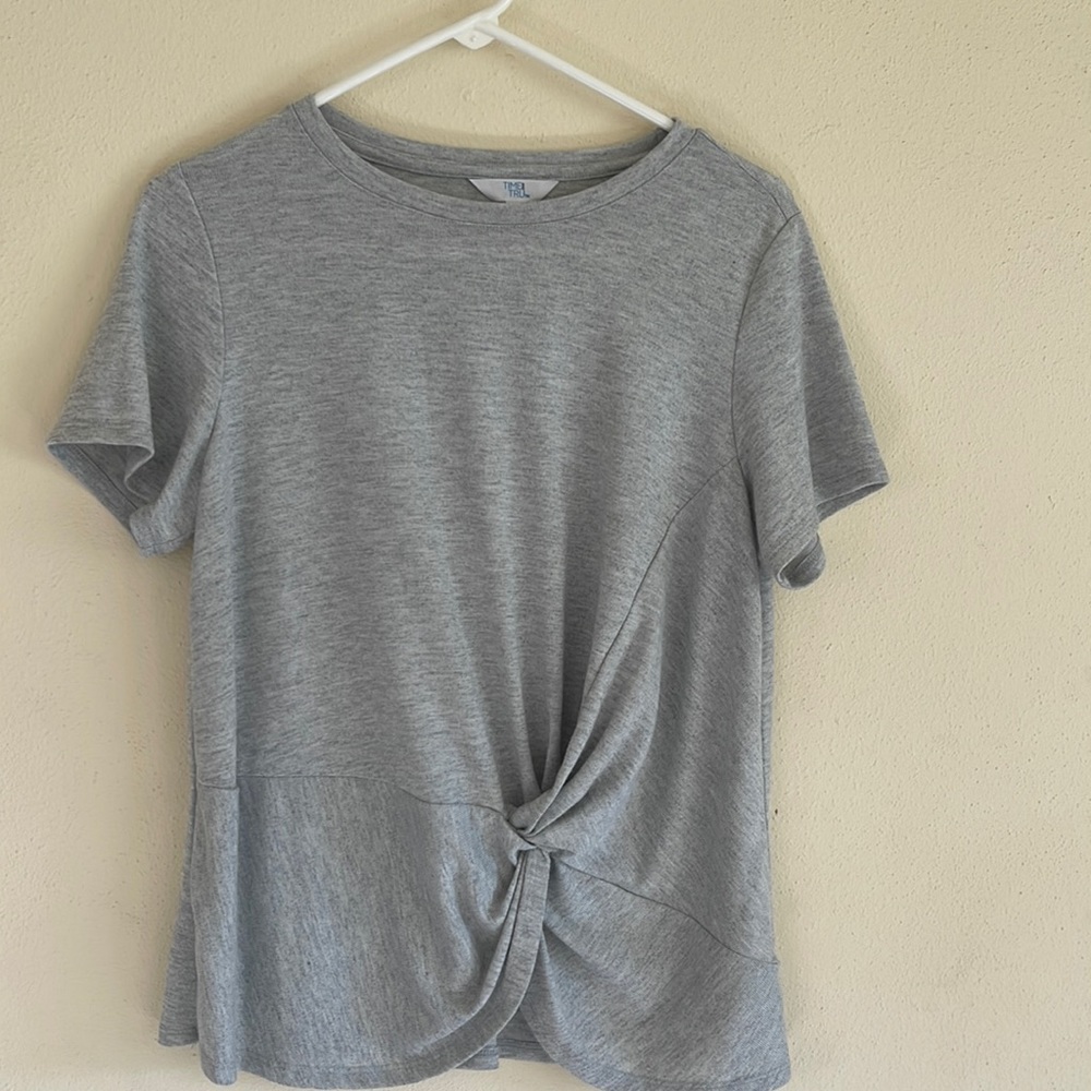 Grey tied shirt